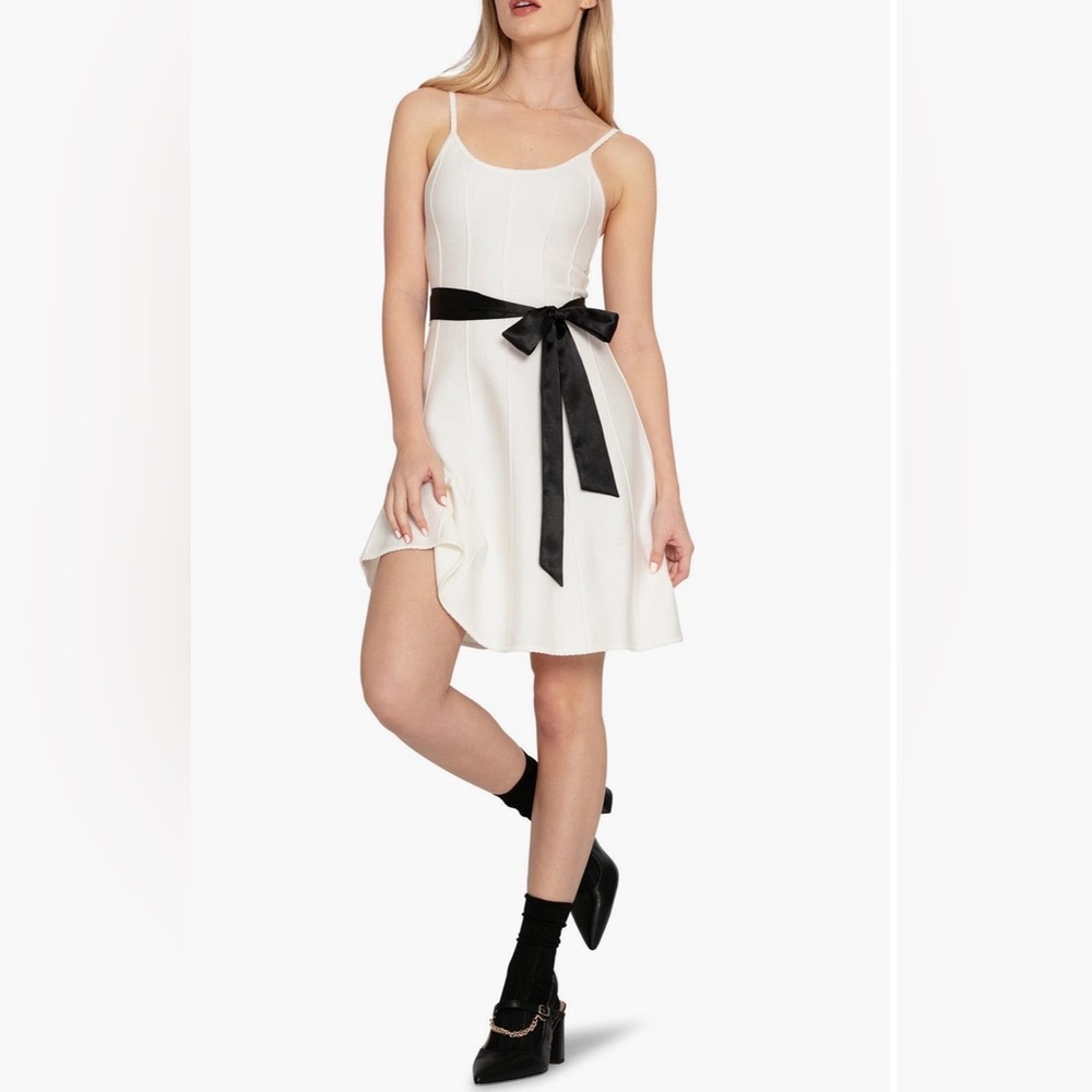 Belle & Bloom Love Her Madly Fit & Flare Knit Dress in White